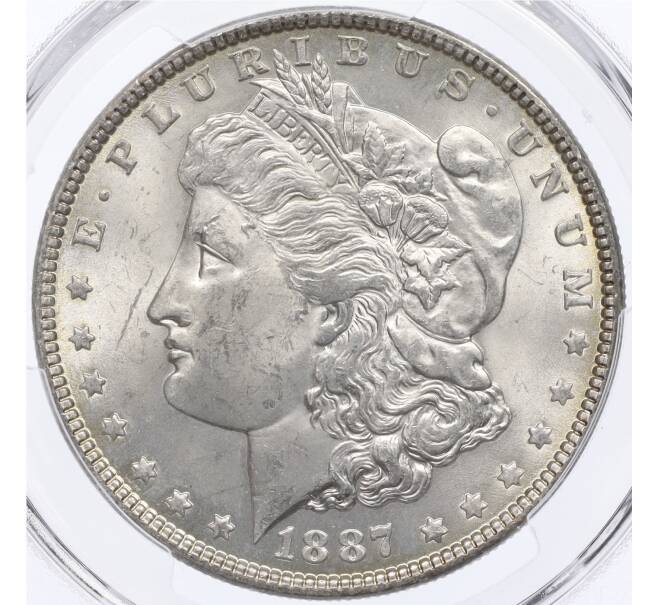 Монета 1 доллар 1887 года США — в слабе PCGS (MS63) (Артикул: M2-75847) — Фото №1