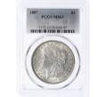 Монета 1 доллар 1887 года США — в слабе PCGS (MS63) (Артикул: M2-75847)