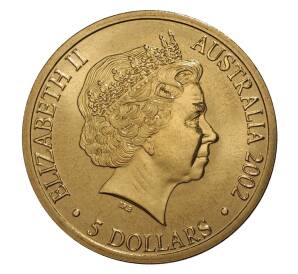 5 долларов 2002 года Австралия «XVII Игры Содружества» (клюшка в центре) — Фото №2