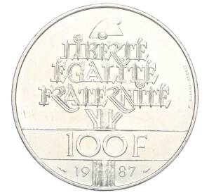 100 франков 1987 года Франция «230 лет со дня рождения Жильбера Ла Файета» — Фото №2