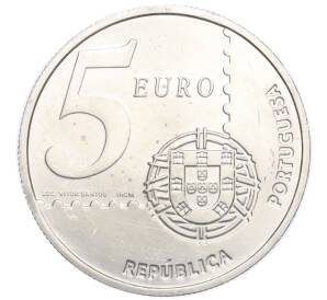 5 евро 2003 года Португалия «150 лет первой почтовой марке Португалии» — Фото №2