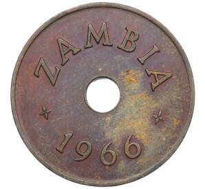 1 пенни 1966 года Замбия — Фото №1