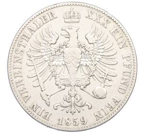 1 союзный талер 1859 года Пруссия — Фото №2
