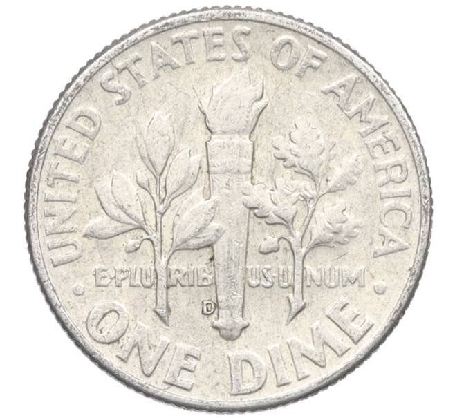 Монета 1 дайм (10 центов) 1964 года D США (Артикул: M2-76097) — Фото №2