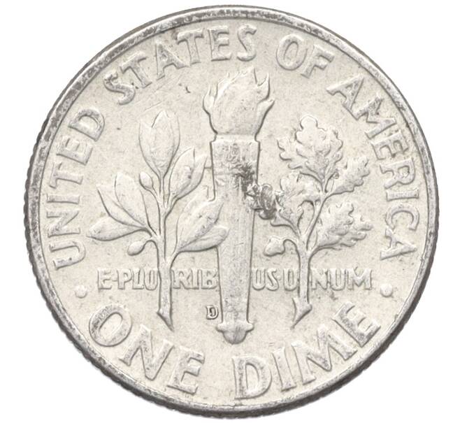 Монета 1 дайм (10 центов) 1964 года D США (Артикул: M2-76119) — Фото №2