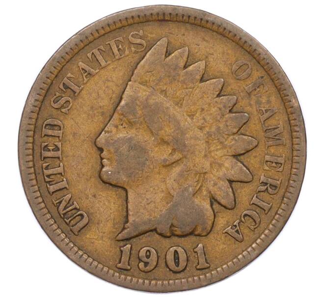 Монета 1 цент 1901 года США (Артикул: M2-76043) — Фото №1