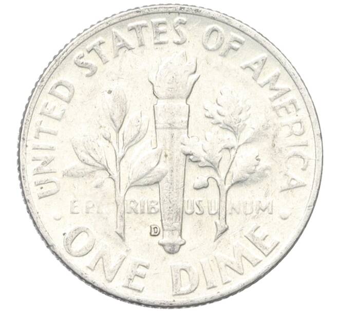 Монета 1 дайм (10 центов) 1964 года D США (Артикул: M2-76251) — Фото №2