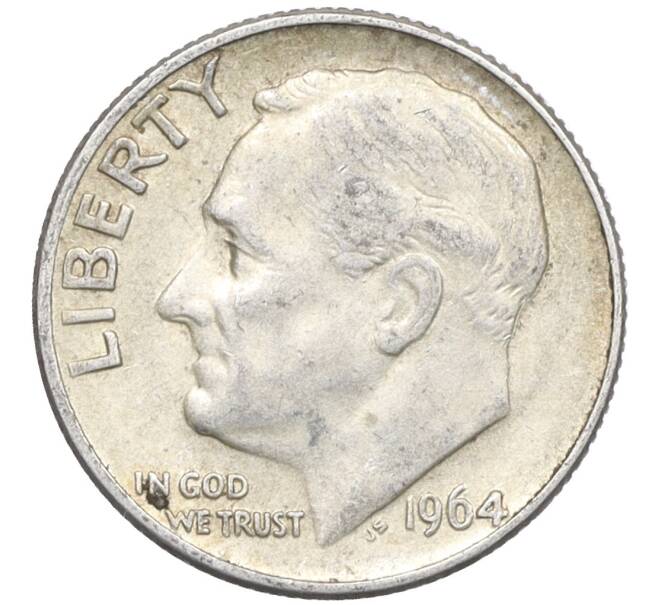 Монета 1 дайм (10 центов) 1964 года D США (Артикул: M2-76259) — Фото №1