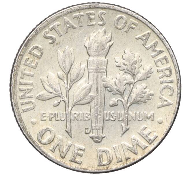 Монета 1 дайм (10 центов) 1964 года D США (Артикул: M2-76285) — Фото №2