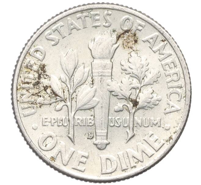 Монета 1 дайм (10 центов) 1964 года D США (Артикул: M2-76297) — Фото №2