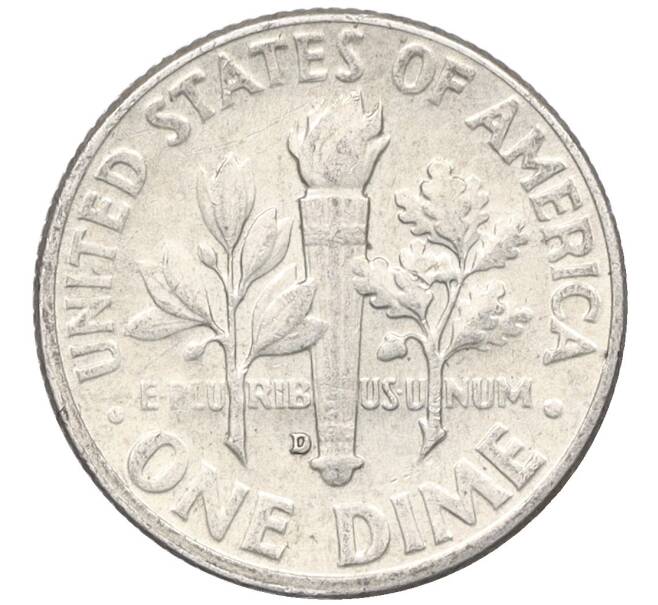 Монета 1 дайм (10 центов) 1964 года D США (Артикул: M2-76301) — Фото №2