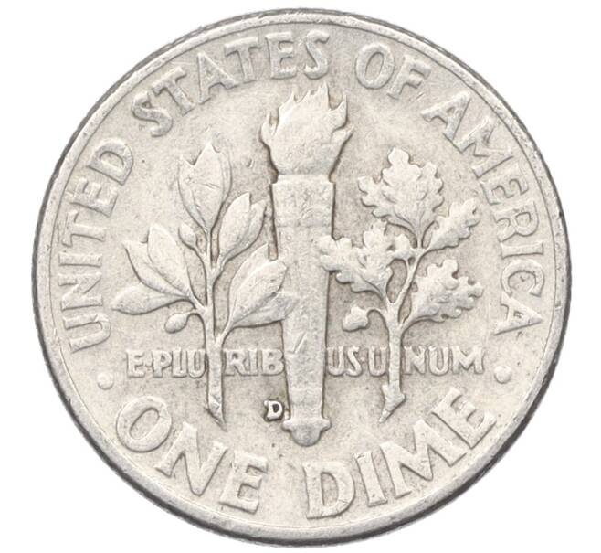 Монета 1 дайм (10 центов) 1960 года D США (Артикул: M2-76304) — Фото №2