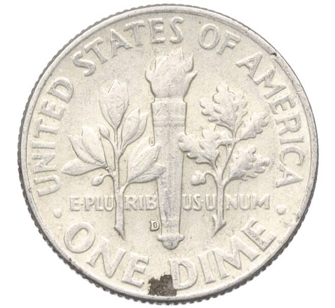 Монета 1 дайм (10 центов) 1964 года D США (Артикул: M2-76310) — Фото №2