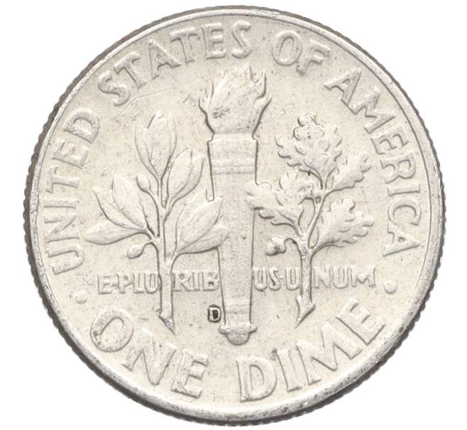 Монета 1 дайм (10 центов) 1964 года D США (Артикул: M2-76312) — Фото №2