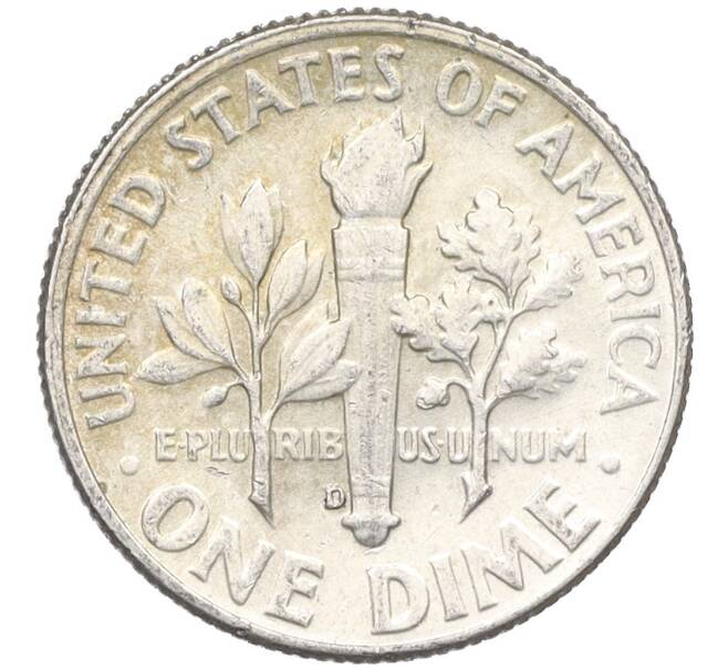 Монета 1 дайм (10 центов) 1964 года D США (Артикул: M2-76325) — Фото №2