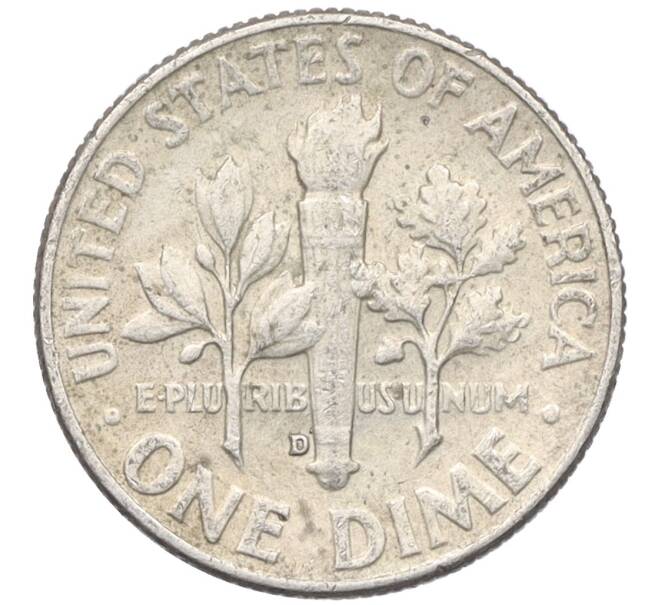 Монета 1 дайм (10 центов) 1964 года D США (Артикул: M2-76328) — Фото №2