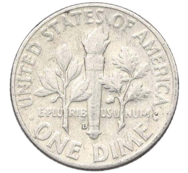 Монета 1 дайм (10 центов) 1964 года D США (Артикул: M2-76339) — Фото №2