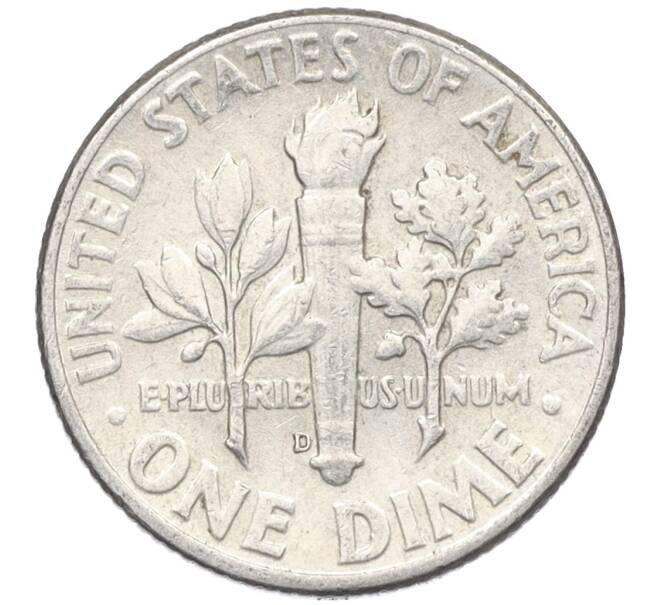 Монета 1 дайм (10 центов) 1964 года D США (Артикул: M2-76401) — Фото №2