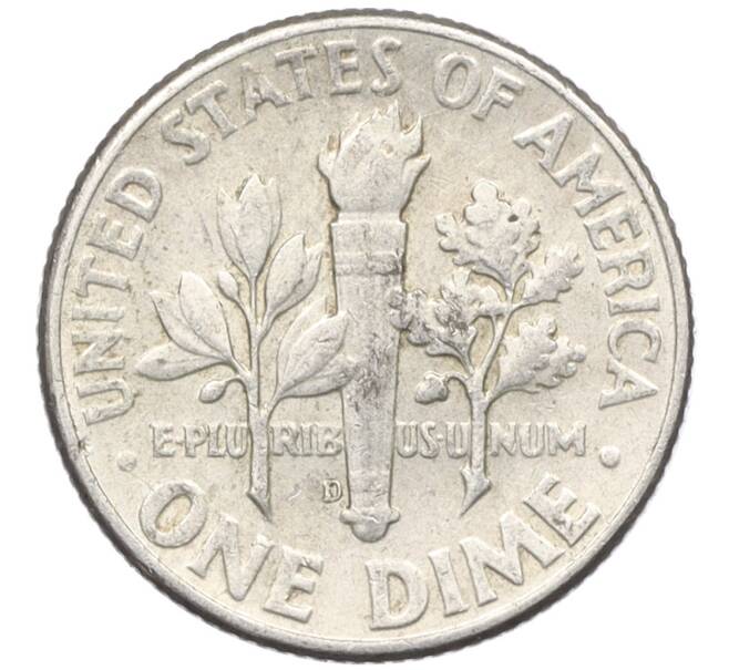 Монета 1 дайм (10 центов) 1964 года D США (Артикул: M2-76403) — Фото №2