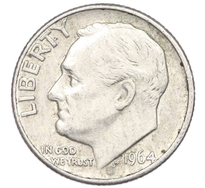 Монета 1 дайм (10 центов) 1964 года D США (Артикул: M2-76175) — Фото №1