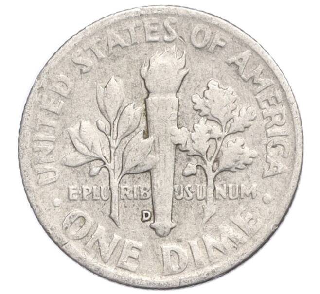 Монета 1 дайм (10 центов) 1953 года D США (Артикул: M2-76201) — Фото №2