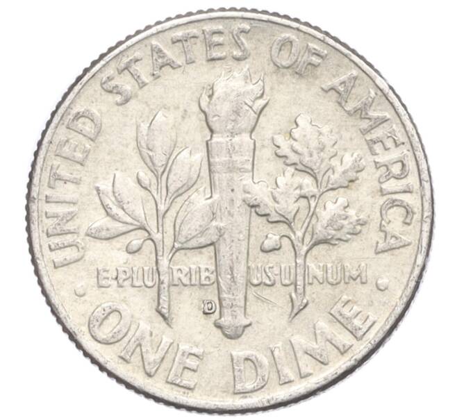 Монета 1 дайм (10 центов) 1964 года D США (Артикул: M2-76205) — Фото №2