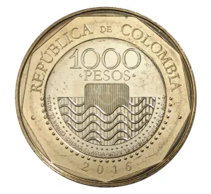 1000 песо 2016 года Колумбия
