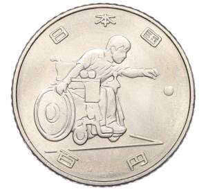 100 йен 2018 года Япония «XVI летние Паралимпийские игры 2020 в Токио — Бочче» — Фото №1