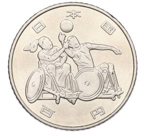 100 йен 2020 года Япония «XVI летние Паралимпийские игры 2020 в Токио — Регби на колясках» — Фото №1