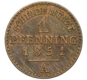 1 пфенниг 1851 года Липпе-Детмольд — Фото №1