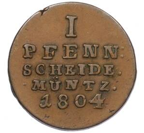 1 пфенниг 1804 года Брауншвейг-Люнебург-Каленберг-Ганновер — Фото №1
