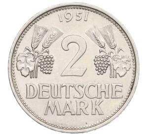 2 марки 1951 года F Западная Германия (ФРГ) — Фото №1
