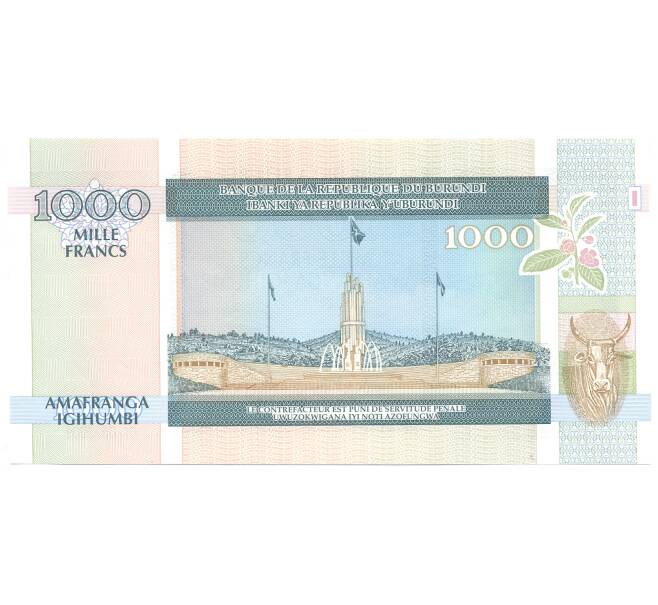 1000 франков 2009 года Бурунди