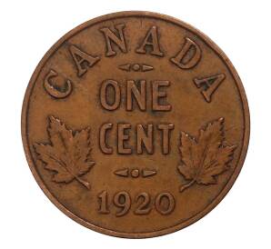 1 цент 1920 года Канада — Фото №1