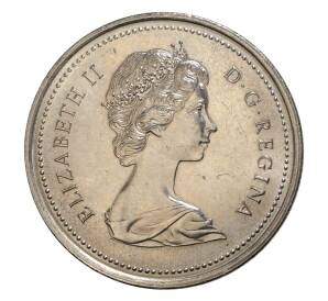 25 центов 1973 года Канада «100 лет конной полиции Канады» — Фото №2