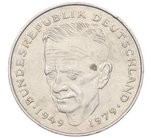 2 марки 1988 года J Западная Германия (ФРГ) «Курт Шумахер» — Фото №1