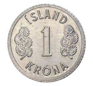 1 крона 1980 года Исландия — Фото №2
