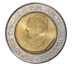 500 лир 1987 года Ватикан — Фото №2