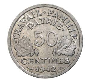 50 сантимов 1942 года Франция — Фото №1