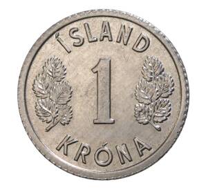 1 крона 1977 года Исландия — Фото №2