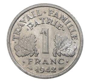 1 франк 1942 года Франция — Фото №1