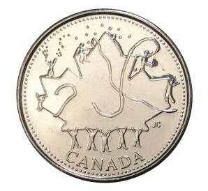 25 центов 2002 года Канада «День Канады — Кленовый лист» — Фото №1