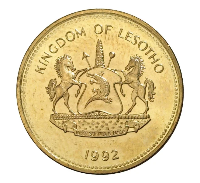Монета 2 лисенте 1992 года Лесото (Артикул M2-7752)