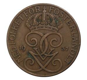 5 эре 1937 года Швеция — Фото №1