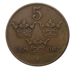 5 эре 1937 года Швеция — Фото №2