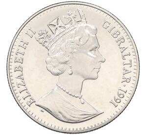 1 крона 1991 года Гибралтар «10 лет свадьбе Принца Чарльза и Леди Дианы» — Фото №2