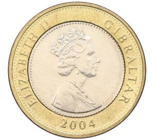 2 фунта 2004 года Гибралтар «300 лет захвату Гибралтара» — Фото №2