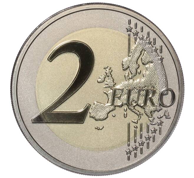 Монета 2 евро 2024 года Франция «XXXIII Олимпийские игры и XVII летние Паралимпийские игры в Париже 2024 года – Эйфелева башня» (Reversed Proof) (Артикул: M2-76495) — Фото №2