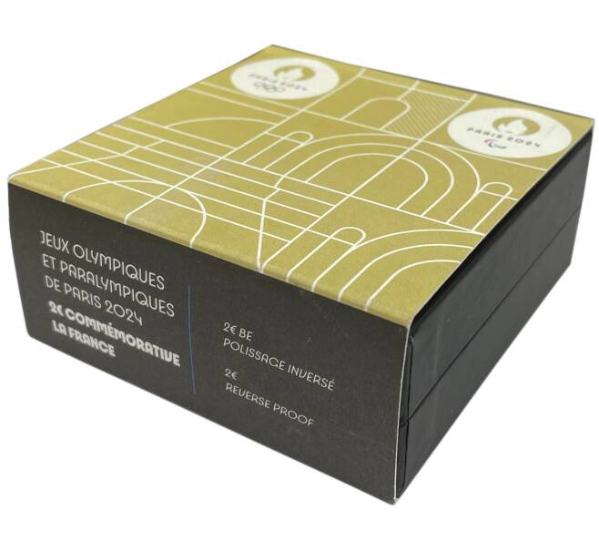 Монета 2 евро 2024 года Франция «XXXIII Олимпийские игры и XVII летние Паралимпийские игры в Париже 2024 года – Эйфелева башня» (Reversed Proof) (Артикул: M2-76495)