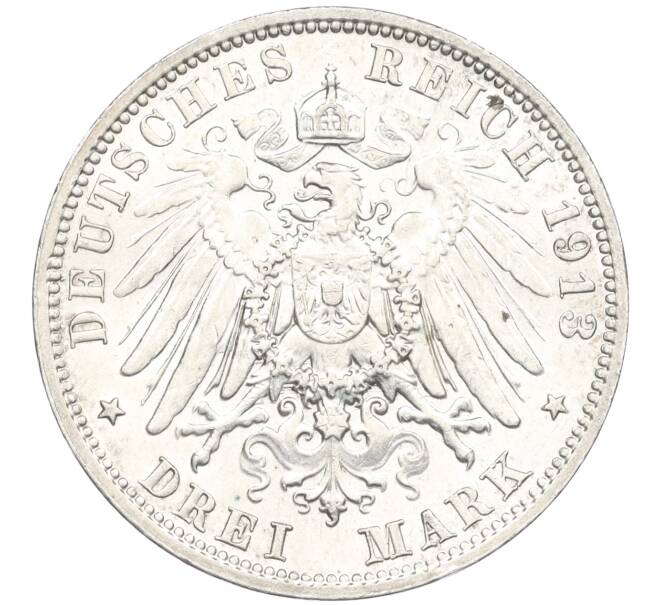 Монета 3 марки 1913 года Германия (Саксония) «100 лет Битве народов» (Артикул: M2-76583) — Фото №2